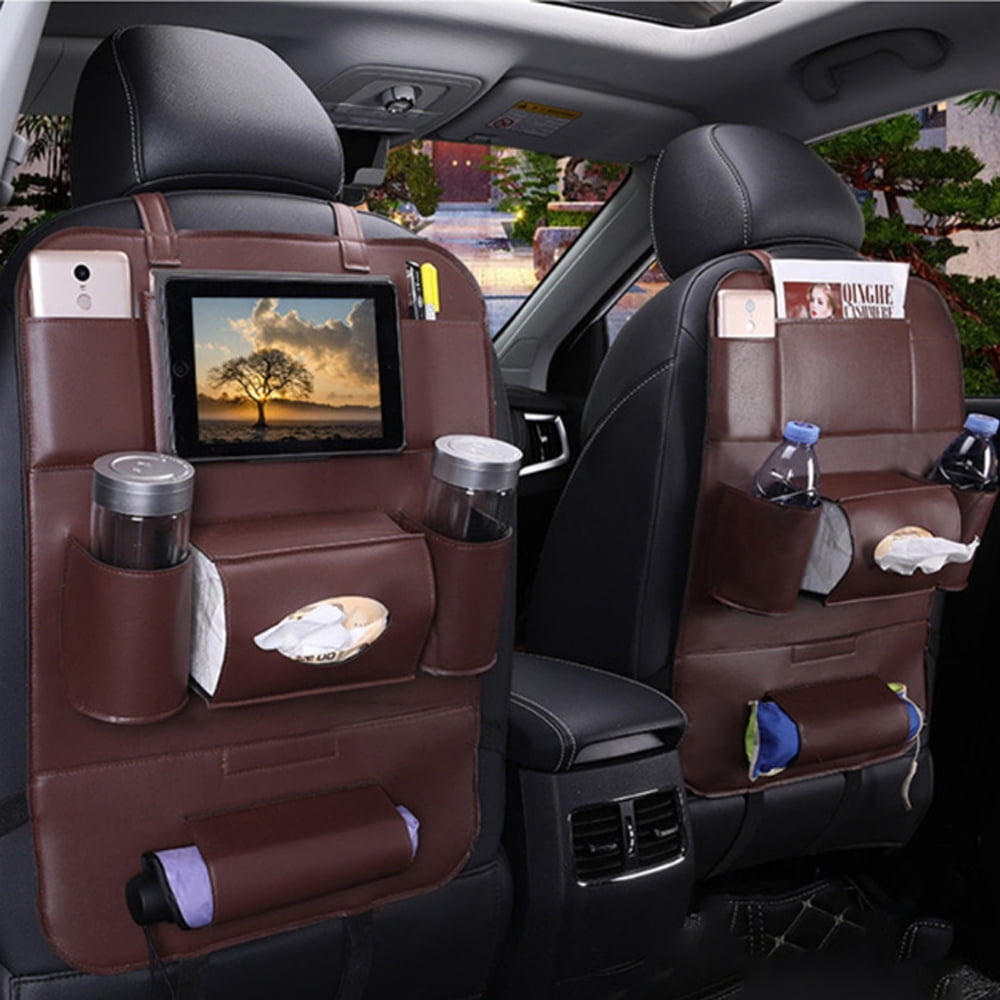 XINYU 1 Pack Car Backseat Organizer, Waterproof and Durable Car Seat Organizer Kick Mats, with Touch Screen Tablet Holder to Organize Toy iPad Bottle Snacks Books