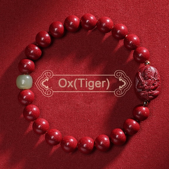 XINYU Chinese Zodiac Cinnabar Sand Bracelet Buddha Bracelet Unisex Rabbit Zodiac Amulet,brithday gift for friends,family