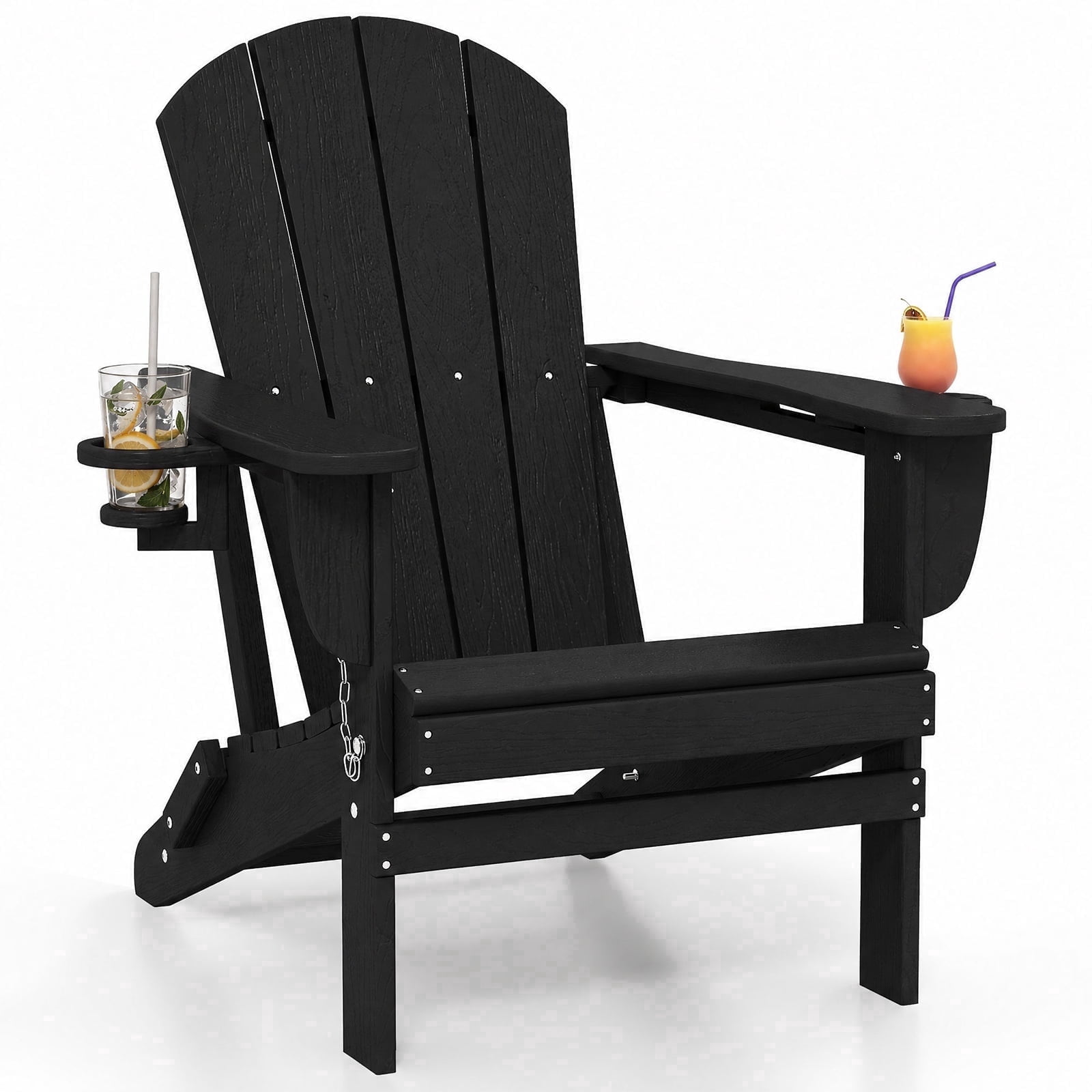 XINYU Folding Adirondack Chair, All-Weather HDPE Outdoor Chairs with ...