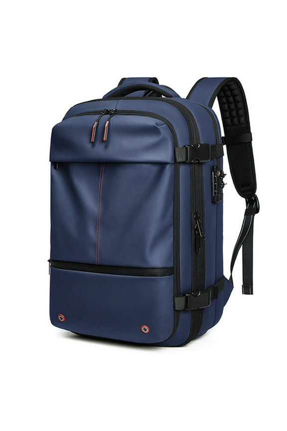 Travel Vacpack Backpack,60L Expandable Backpack with Vacuum Compression,Anti Theft Travel Waterproof Backpack Blue