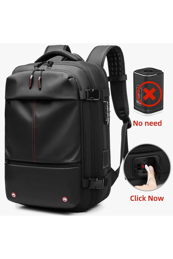 Upgraded 2-in-1 Vacuum Travel Backpack, 60 Liter Expandable Vacuum Compression Rucksack, Blue Anti-Theft Travel Waterproof Rucksack