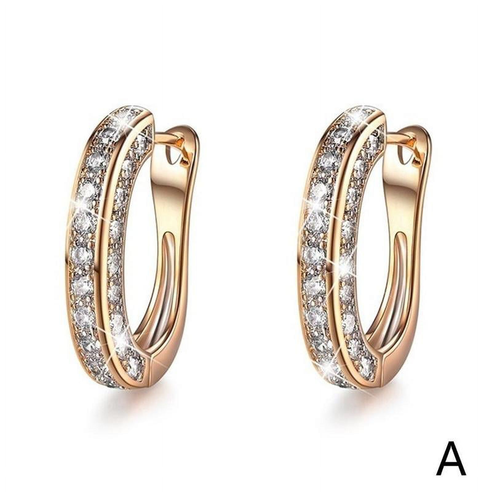 XINYUAN 1 pair Rose Gold,Gold Hoop Earrings For Women Cubic Zirconia ...
