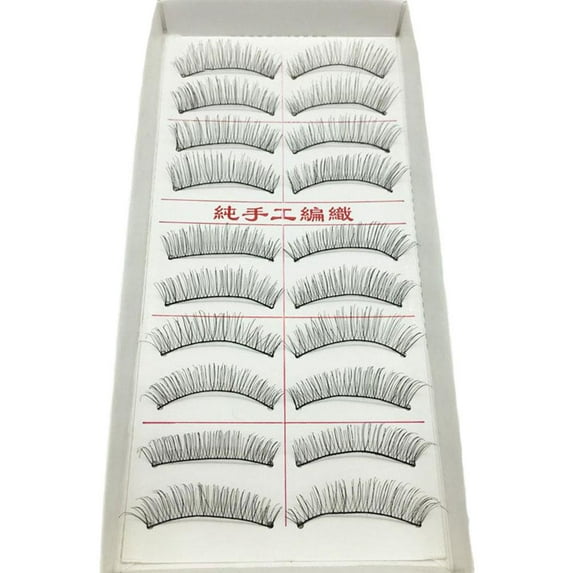 XINYUAN 10 Pair Artificial Eyelashes, Hand Woven Natural Artificial Eyelashes Q4L9