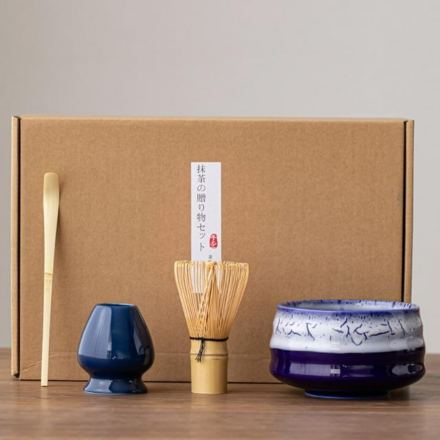 XINYUAN 4pc Japanese Matcha Bowl Scoop 100 Whisk Tea Ceremony Set