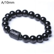 DHLIIQQ XINYUAN Black Obsidian Bracelet Feng Shui Natural Obsidian Stone Beads Crystal Gemstones Bracelets with Dragon and Phoenix Totem for Lovers Men Women Good Luck Wealth Jewelry C0T8