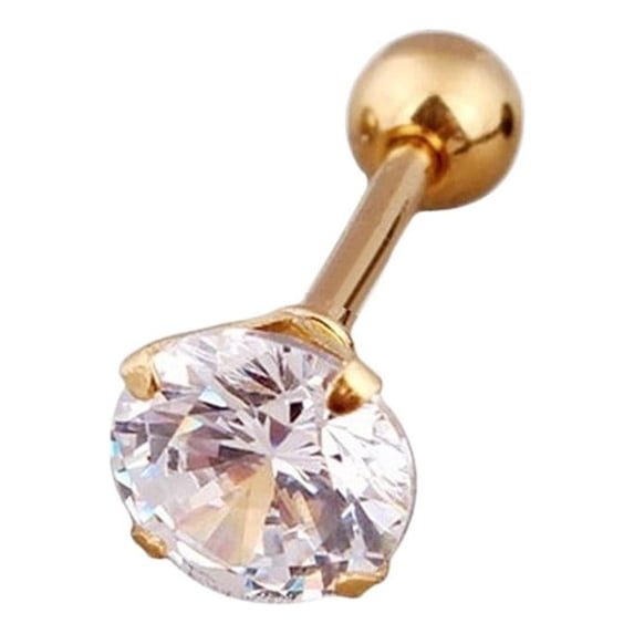 DHliIQQ Glamorous Crystal Gemstone Stud Earring Titanium Steel Body Piercing Prof A
