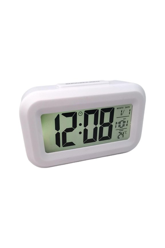 Digital Display Alarm Clock Battery Powered Snooze Lights Design Night L7K2