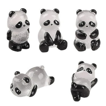 XINYUAN EIRZNGXQ Luminous Mini Panda Figurines, Miniature Panda Landscape Decoration Glow in The Dark Mini Resin Animals Mini Animals Figures for DIY Accessories Ornament B7S9