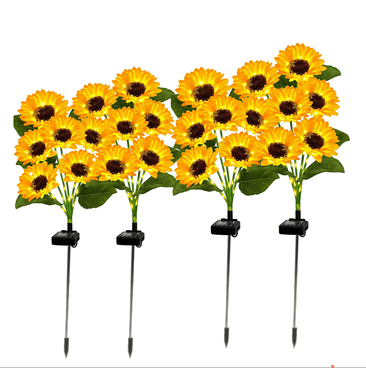 XINcc  4 Pack Outdoor Waterproof Solar Flower String Lights Sunflower Solar Powered Garden Yard Patio Decorations