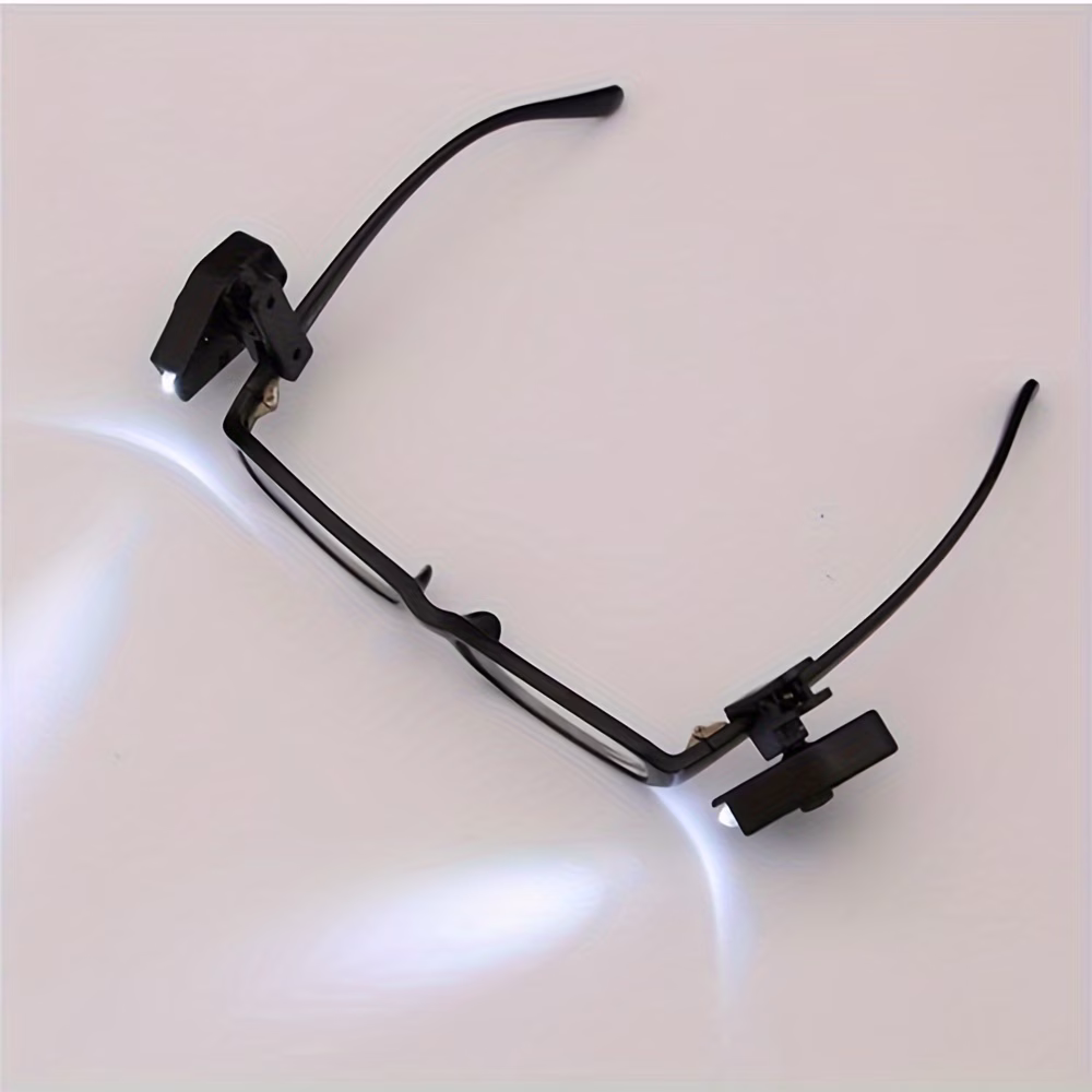 XINmiao Battery-Powered LED Eyeglass Light, Clip-On Book Light, Flexible Universal Adjustable Mini Reading Light for Glasses & Books