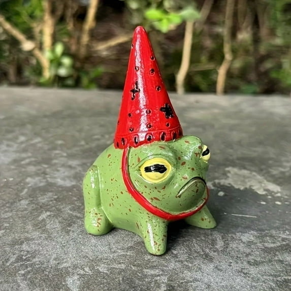 XINmiao Ceramic Frog Wizard Figurine, Hand-Painted Fantasy Frog Wizard Statue, Quirky Home Decor, Magical Collectible, Unique Gift for Frog Lovers