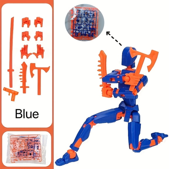 XINmiao Multi-Joint Movable Robot Doll, 3D Model, Creative Assembled Office Desktop Ornament, Holiday Decor with Poseable Joints