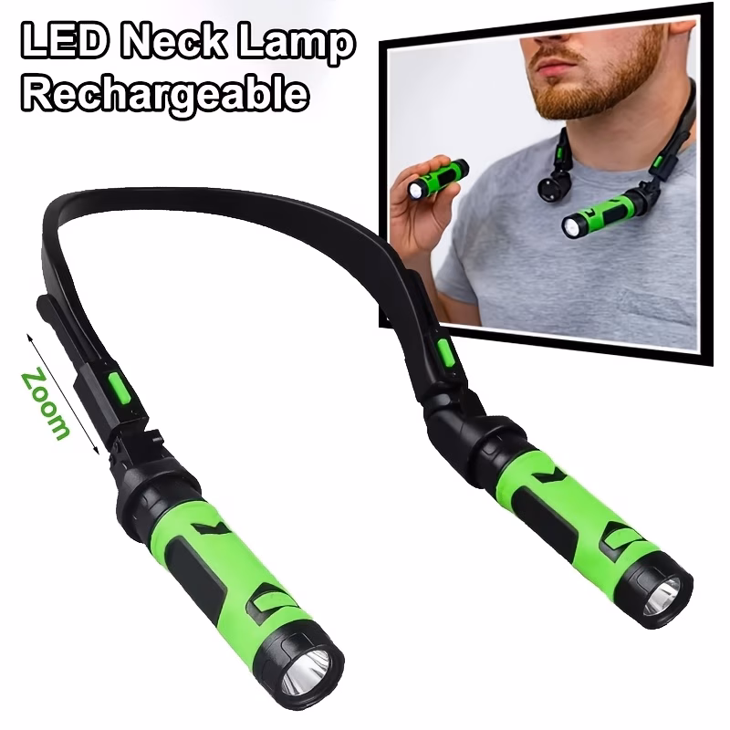 XINmiao Rechargeable Reading Light, LED Hands-Free Flashlight Neck Lamp, Book Light for Bed, Portable Work Light with Magnetic Base, for Camping & Emergency