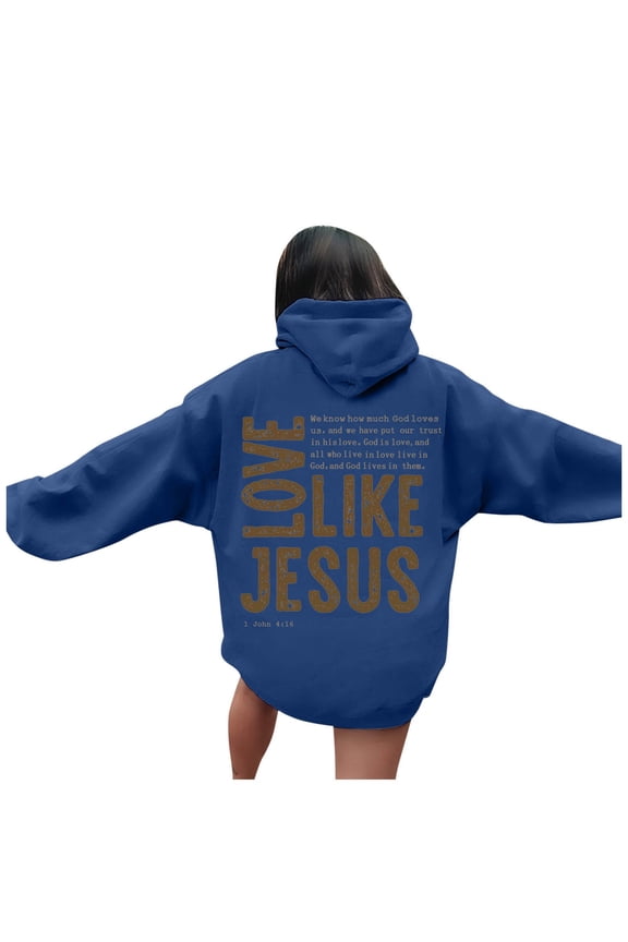 XIOANU Hoodies For Women Letter Print Pleasure Hooded Sweatshirt Ladies Long Sleeve Baggy With Pockets Pillover Hoodie