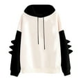 thumbnail image 1 of XIOANU Womens Hoodies Dinosaur Color Blocked Long Sleeve Hooded Sweatshirt Oversized Baggy Cute Casual Drawstring Hoodie With Pockets, 1 of 5