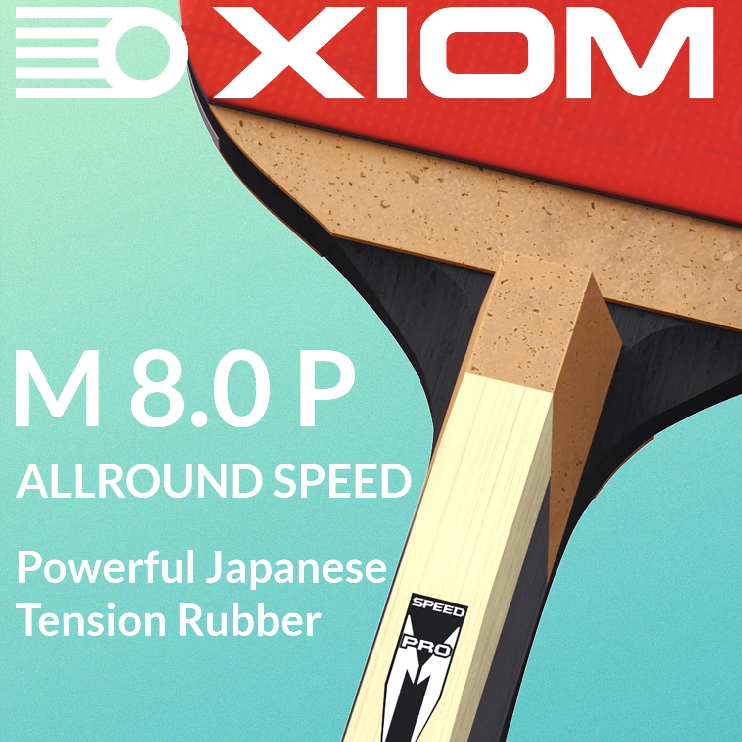 XIOM Champion M8.0P Ping Pong Racket, Table Tennis Penholder Type for Professional