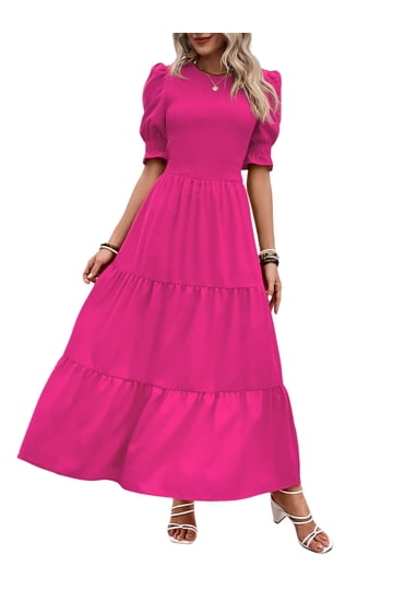green emerald velvet dress Peach Summer V-Neck Plain Chiffon Maxi Dress, Cheap Flowy Long Bridesm –  kateprom main image 0
