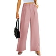 thumbnail image 1 of FreshPretty Women High Waist Palazzo Pants Casual Wide Leg Trousers Button Down Loose Work Office Business Suit Pant Pockets, 1 of 7