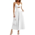 thumbnail image 1 of FreshPretty Women Summer Spaghetti Strap Dress Sleeveless V Neck Cutout Slit Casual Beach Party Maxi Dresses with Pockets, 1 of 6