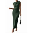 thumbnail image 1 of FreshPretty Women's Ruched Bodycon Dress Summer Casual Sleeveless Back Slit Elegant Club Evening Party Cocktail Maxi Dresses, 1 of 7