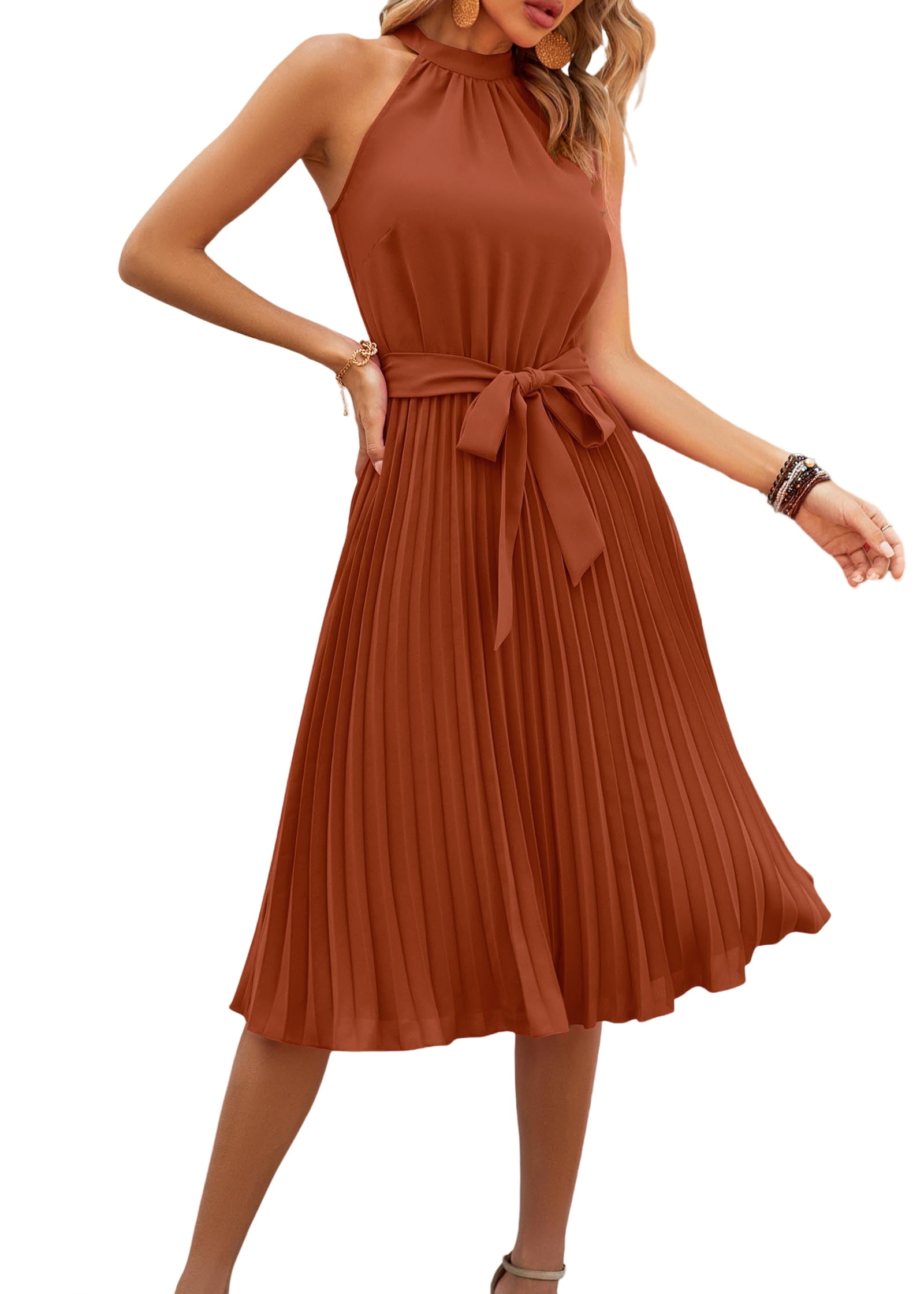 satin black halter dress Halter Neck Satin Bridesmaid Dress main image 1