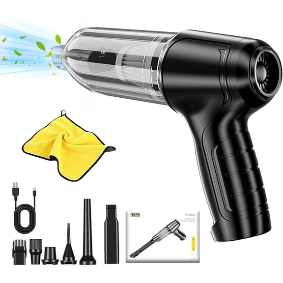 XIOP Air Pro Vac,Air Pro Car Vac,Air Pro Vac and Blower for Vehicles,Wireless Handheld Car Mini Vacuum Cleaner,Rechargeable High Power Cordless Vacuum Cleaner for Car/Home (Black)-240524