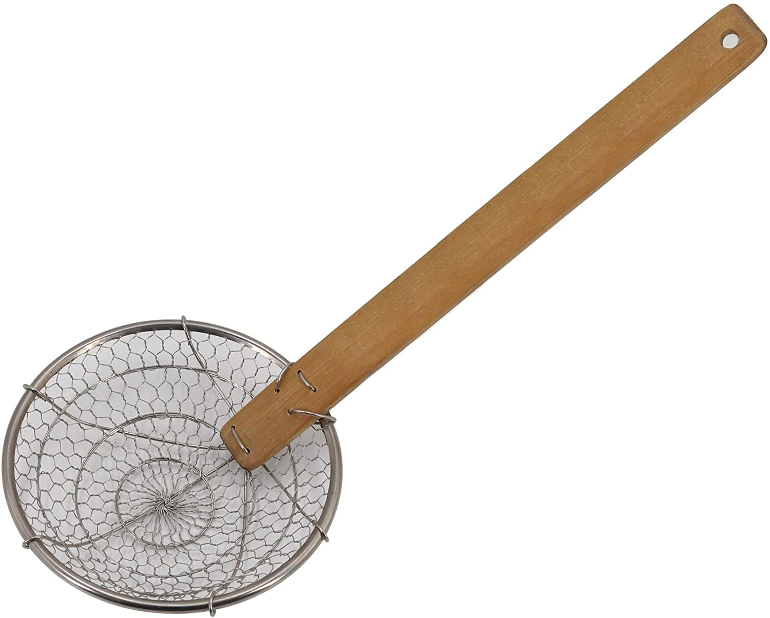 XIOP Bamboo Strainer Coarse Skimmer Kitchen Stainless Steel Spider ...
