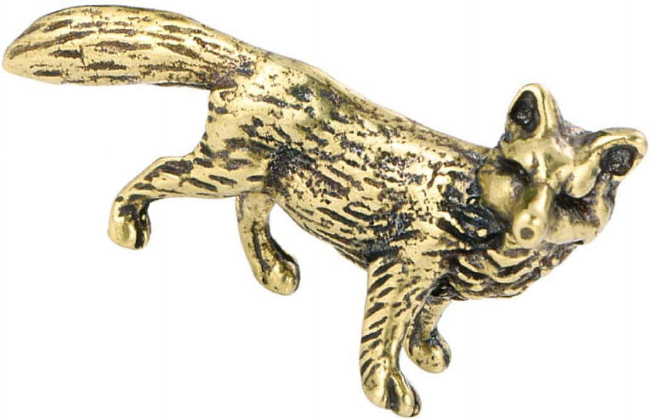 XIOP Brass Fox Ornament Foxes Figurines XIOP shui Brass Animal Mini