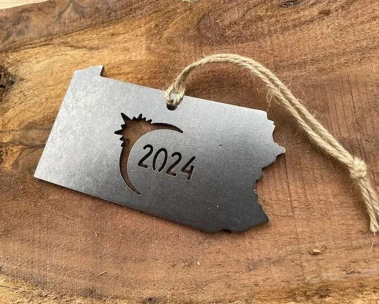 XIOP Eclipse Totality 2024 Commemorative Metal Ornament, Solar Eclipse