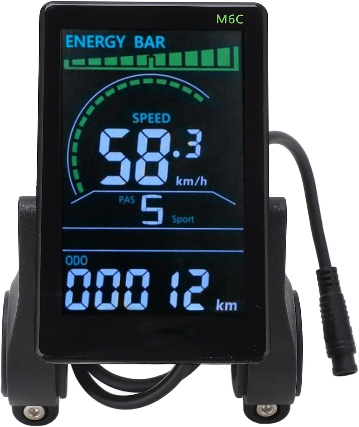 XIOP Electric Bike Computer, 24V 36V 48V 60V M6C Electric Bicycle LCD