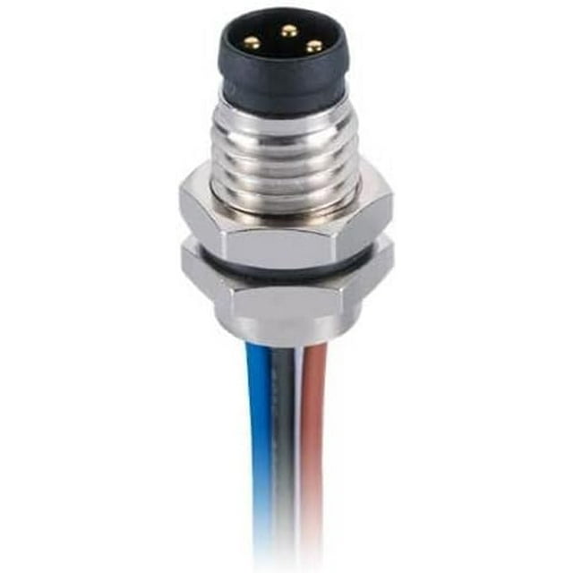 XIOP Front Mount M8 3Pin Male Cable Connector Waterproof Straight