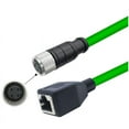 XIOP M12 4Pin D Code Female to RJ45 Female High Flex Cat6 GigE Cable