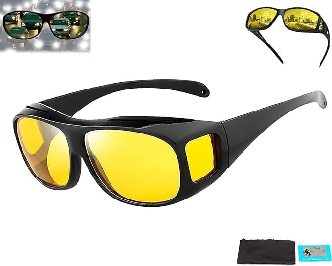 XIOP Night Vision Driving Glasses Fit Over Glasses for Men Women, Anti