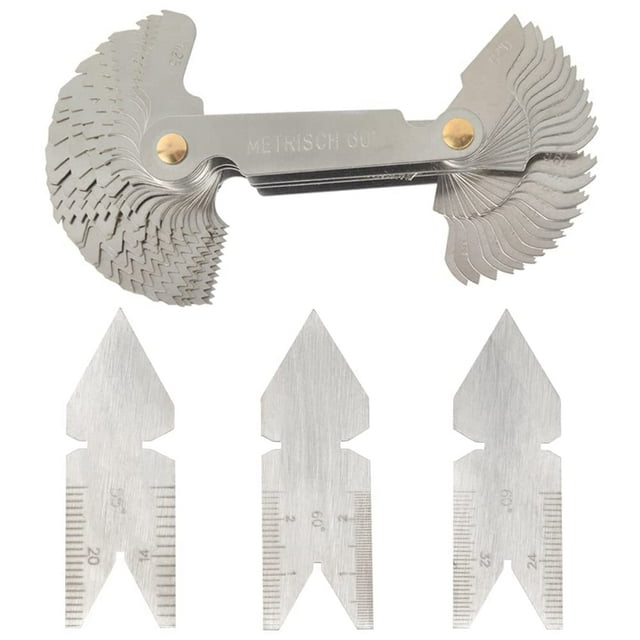 XIOP Stainless Steel Screw Thread Pitch Cutting Gauge Tool Set, 58 Pcs