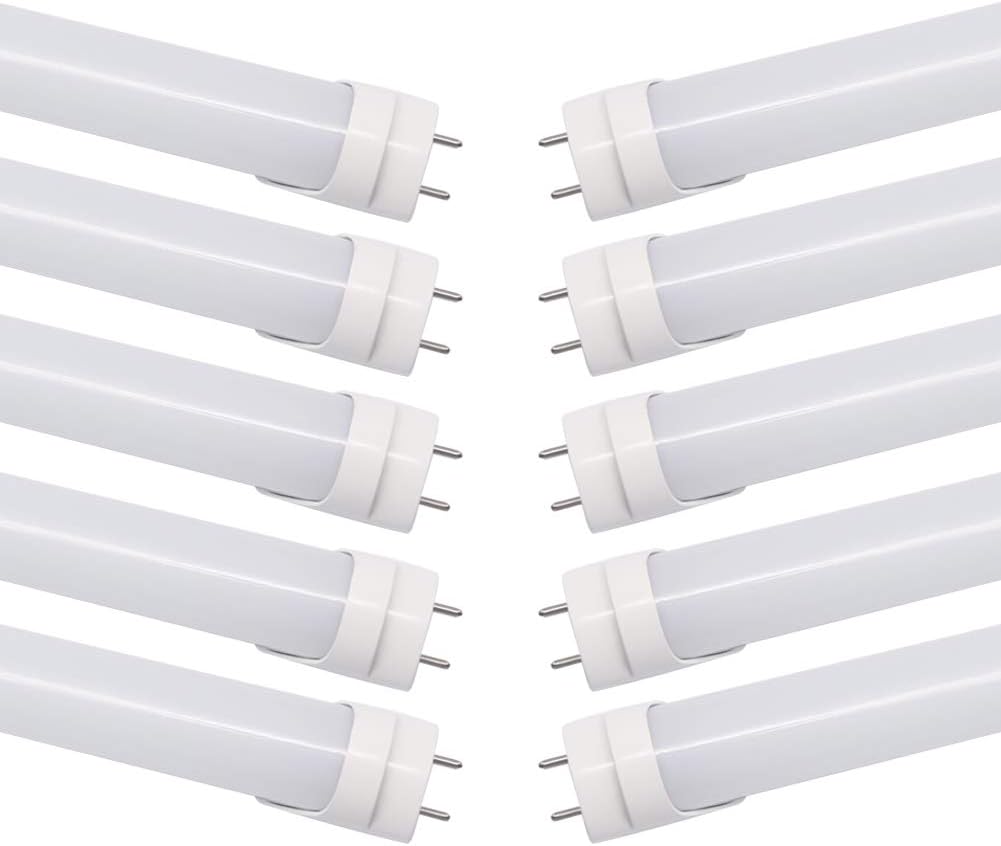 XIOP T8 LED Tube Light 9W 2ft 24" 6500K Super Bright Dual End Powered