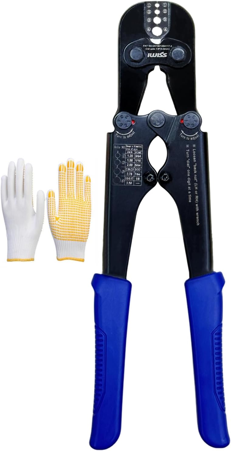 XIOP szhdxsy 2 in 1 Wire Rope Crimping Tool, Wire Rope Crimper and
