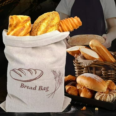 XIPYYKM 1 Pack Bread Bags for Homemade Bread - Plastic Lined - Reusable Linen Sourdough Bread Storage Bags with Plastic Liner - 15" x 15"