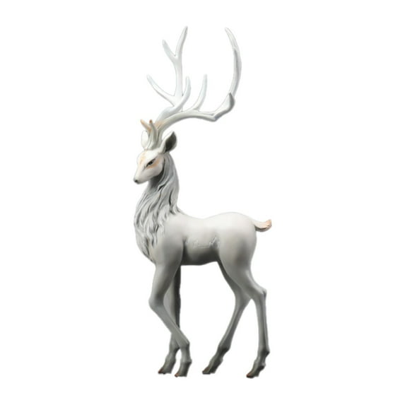 XIPYYKM 1 Pcs Christmas Resin Sitting Standing Deer Statue Reindeer Figurines Deer Decorations for Home Indoor Rustic Christmas Home Decor Statue Small Reindeer Sculpture Desktop Ornament