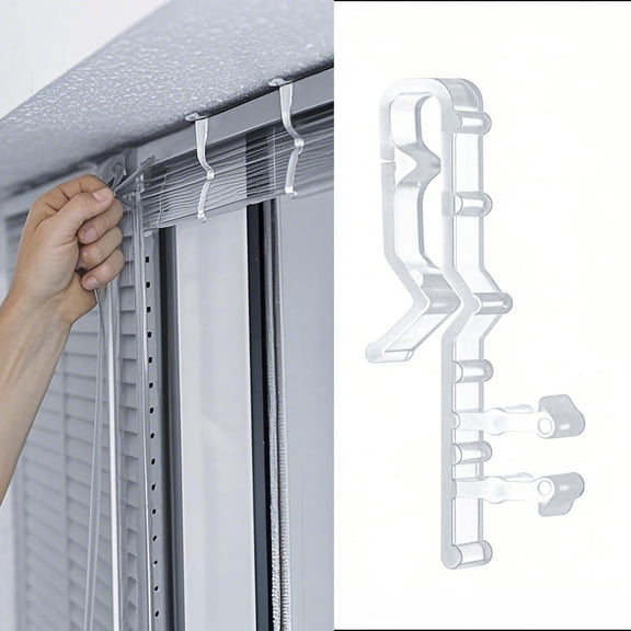 XIPYYKM 1 Pcs Hidden Blind Clips 2 inch Hidden Channel Valance Clips Clear Plastic Valance Retainer Clips for Home Window Blinds