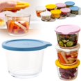 thumbnail image 1 of XIPYYKM 1pc Small Glass Bowl with Airtight Lid - 8oz Stackable Custard Cup - Clear Mise en Place Food Prep Bouillon Cup & Mixing Bowl with Lid for Sauces Dips, Nuts Oats, Candy Dessert, Cereal, 1 of 9