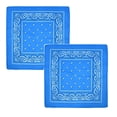 thumbnail image 1 of XIPYYKM 2 Pcs Bandanas Multi-Purpose Bandanas Paisley Cowboy Polyester Headbands 22x22 inch (Lake Blue, 2Pcs), 1 of 5