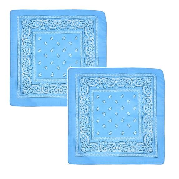 XIPYYKM 2 Pcs Bandanas Multi-Purpose Bandanas Paisley Cowboy Polyester Headbands 22x22 inch