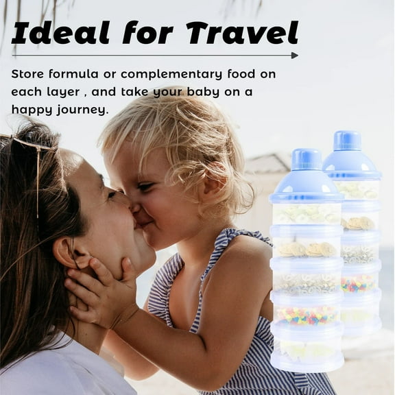 XIPYYKM 2Pcs Formula Dispenser Multifunctional Baby Formula Dispenser Travel Formula Dispenser Dispenser for Baby Formula Blue Kitchen Supplies Storage Containers