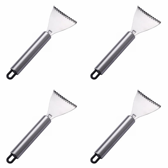 XIPYYKM 4Pcs Fish Scaler Stainless Steel Fish Scaler Remover No Mess - Sturdy Fish Scale Remover Portable Fish Descaler Tool- Reliable Fish Cleaner Fish Scraper for Quick & Easy Fish Scaling Cleaning