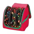 thumbnail image 1 of XIPYYKM Christmas Light Storage Bag – Heavy Duty Tear Proof 600D/Inside PVC Material with Reinforced Handles - 3 Reels Stores up to 375 Ft of Mini Tree Lights & Extension Cords Red, 1 of 5