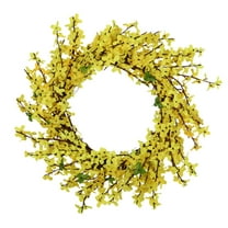 XIPYYKM Coolmade Artificial Forsythia Flower Wreath Yellow Flower Door Wreath Flower Spring/Summer Wreath for Front Door Wedding Home Decor Clearance Wreath
