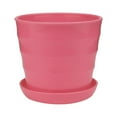 thumbnail image 1 of XIPYYKM Plant Pots with Drainage Holes and Tray Saucers - 4 Inches Home Decor Flower Pots for Indoor Planter - Pack of 1 Plastic Planters, Cactus, Succulents Pot - Pink, 1 of 5