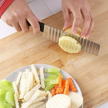 XIPYYKM Potato Chip Wavy French Fry Wavy Crinkle Cutter Fruit Slicer Chopper Vegetable Chipper Kitchen Supplies Cutter