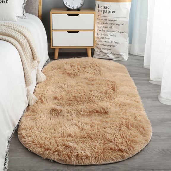 XIPYYKM Small Rug Upgrade Non Slip Throw Bedside Area Rug, Fluffy Soft Mini Bedroom Carpet, Affordable Door Entryway Indoor Inside Front Entrance Dog Mat, Home Decor Aesthetic, Nursery, 24 x 16 Inch
