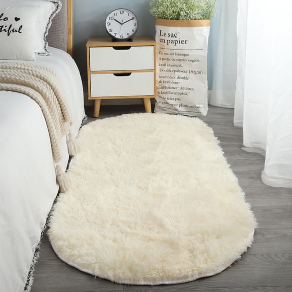 XIPYYKM Small Rug Upgrade Non Slip Throw Bedside Area Rug, Fluffy Soft Mini Bedroom Carpet, Affordable Door Entryway Indoor Inside Front Entrance Dog Mat, Home Decor Aesthetic, Nursery, 24 x 16 Inch
